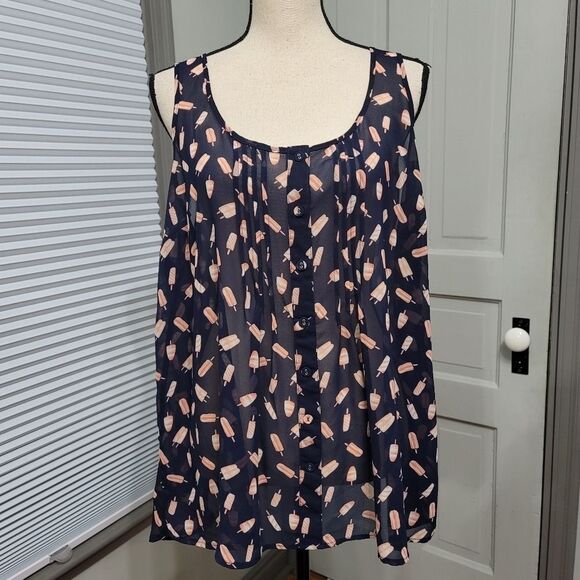 TORRID Chiffon Popsicle Print Tulip Back Tank - Picture 3 of 7